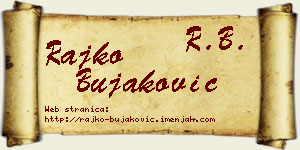 Rajko Bujaković vizit kartica